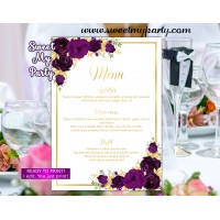 Eggplant Menu cards, Eggplant gold menu card(19w)